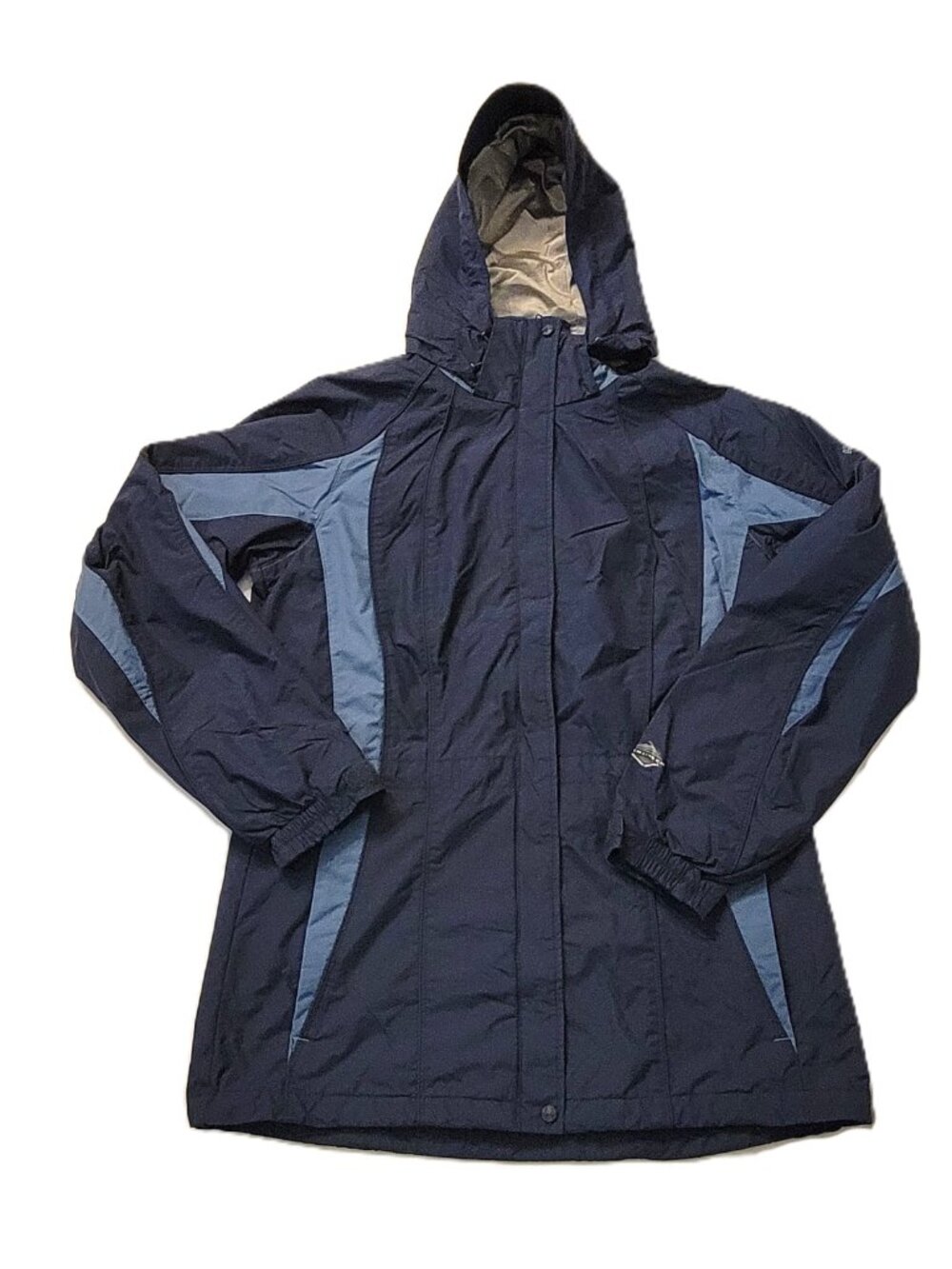 Columbia Interchange Omni-Tech Waterproof Rain Jacket Women's M Hooded Blue